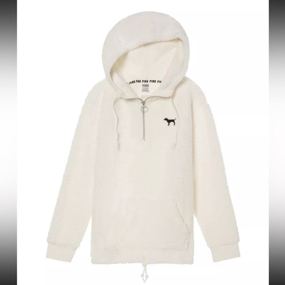 Victoria's Secret PINK White Sherpa Hoodie